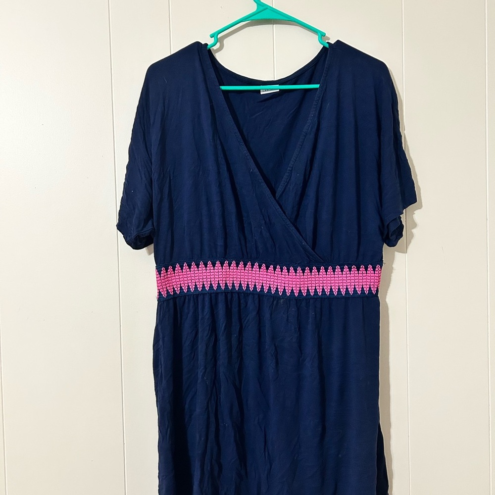 Chic Navy and Pink Women's Mini Dress